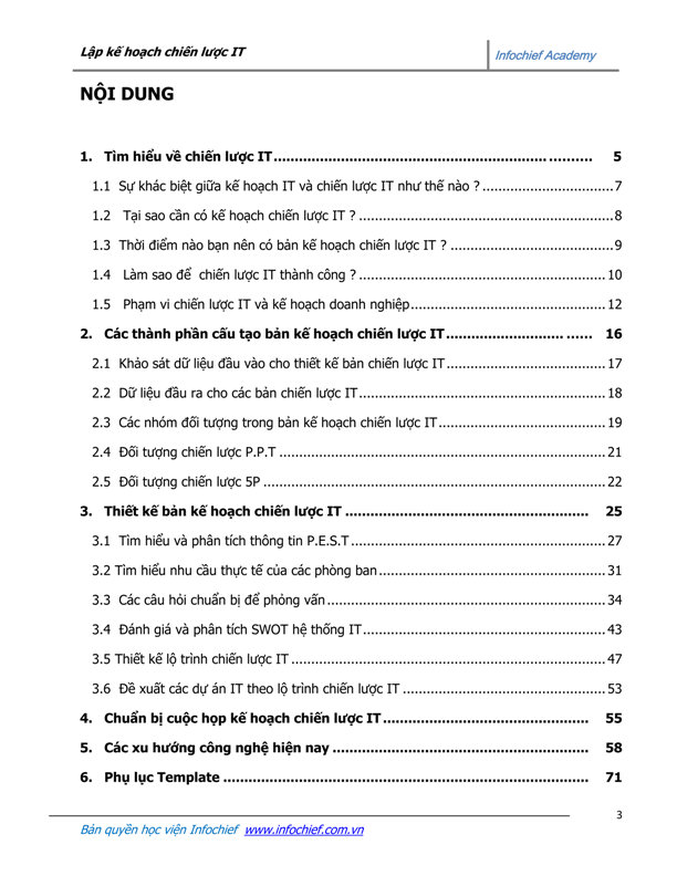 Trang nội dung 2 của sách Lập kế hoạch chiến lược IT hiệu quả