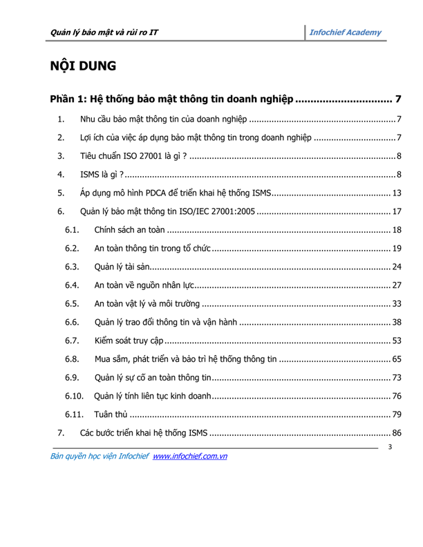Trang nội dung 1 của sách Quản lý bảo mật IT hiệu quả