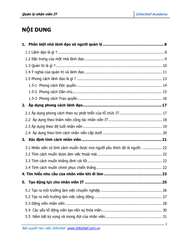 Trang nội dung 1 của sách Quản lý nhân viên IT hiệu quả